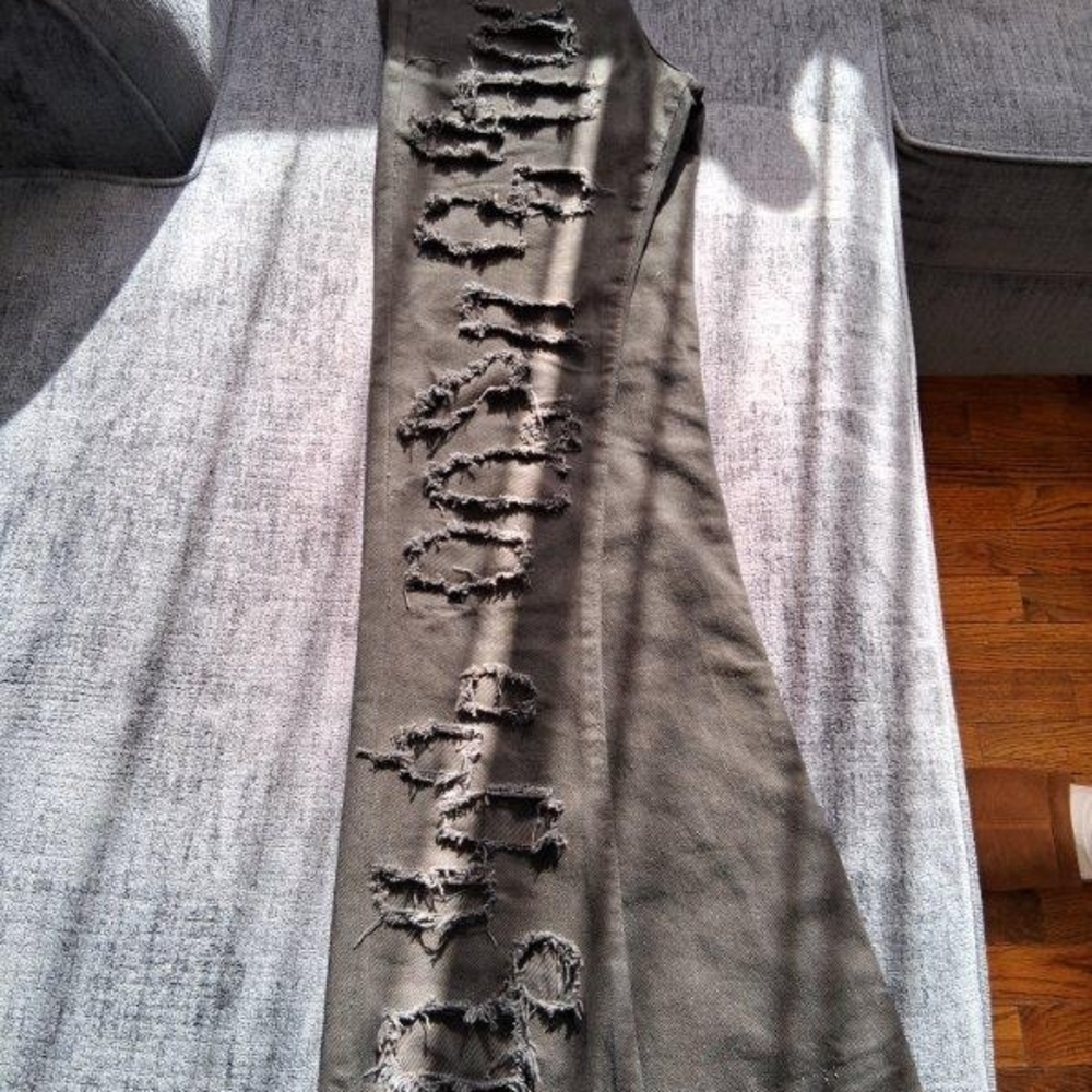 Boys Waimea Black Distressed Stacked Jeans